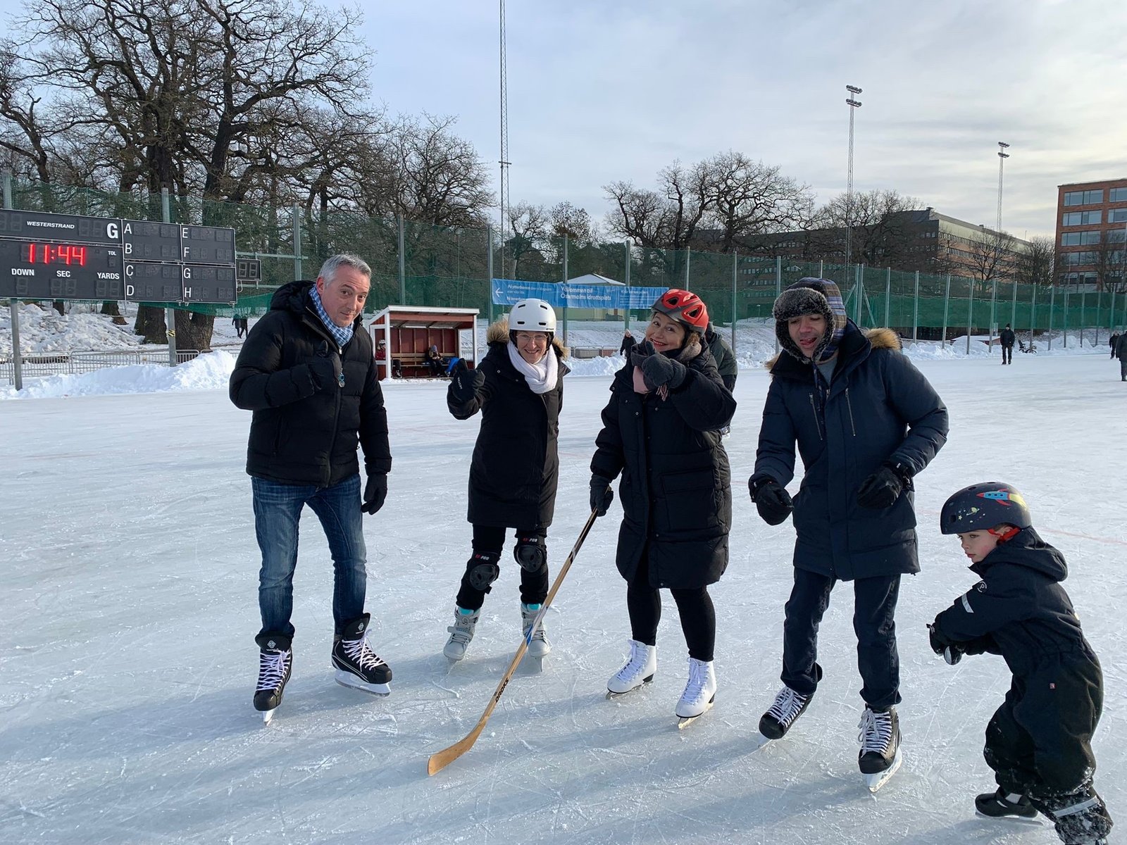 Sortie patins sur une patinoire extérieure